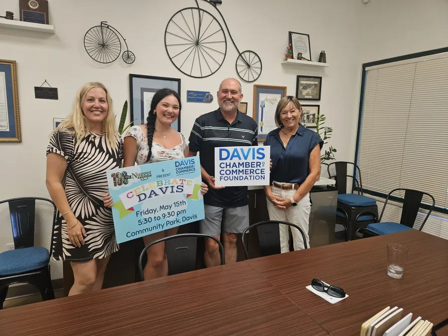 Scholarship winner Liliana Teague with the Davis Chamber Foundation team